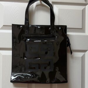 Givenchy Black Patent Logo-Embossed Tote